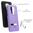 thumbnail image 3 of CoverON For Motorola Moto G Play Phone Case (2021), Slim Metal Kickstand Rugged Dual Layer Cover, Purple, 3 of 7