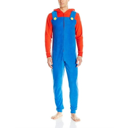 - Nintendo Mario Yoshi Faux Zelda Donkey Kong Union Suit Pajama Costume, Mario, Size: S/M