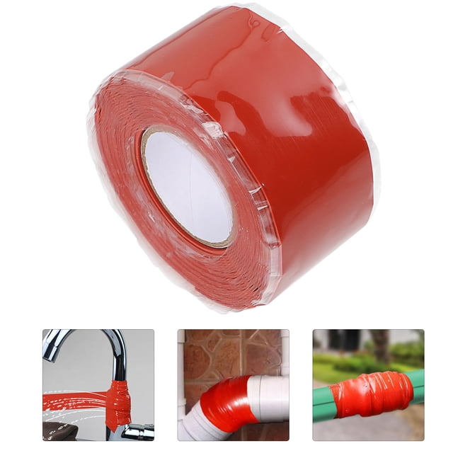 Minkissy Drain Pipe Sealant Sealing Tape Red for Daily Maintenance 1Set