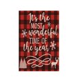 thumbnail image 1 of Flmtop Christmas Banner Polyester Double-sided Red Plaid Christmas Flag for Home, 1 of 11