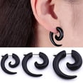 thumbnail image 3 of Ruanlalo Fashion Earring Stunning Punk Rock Style Unisex Snail Pattern Ear Nail for Salon Black 5 mm, 3 of 6