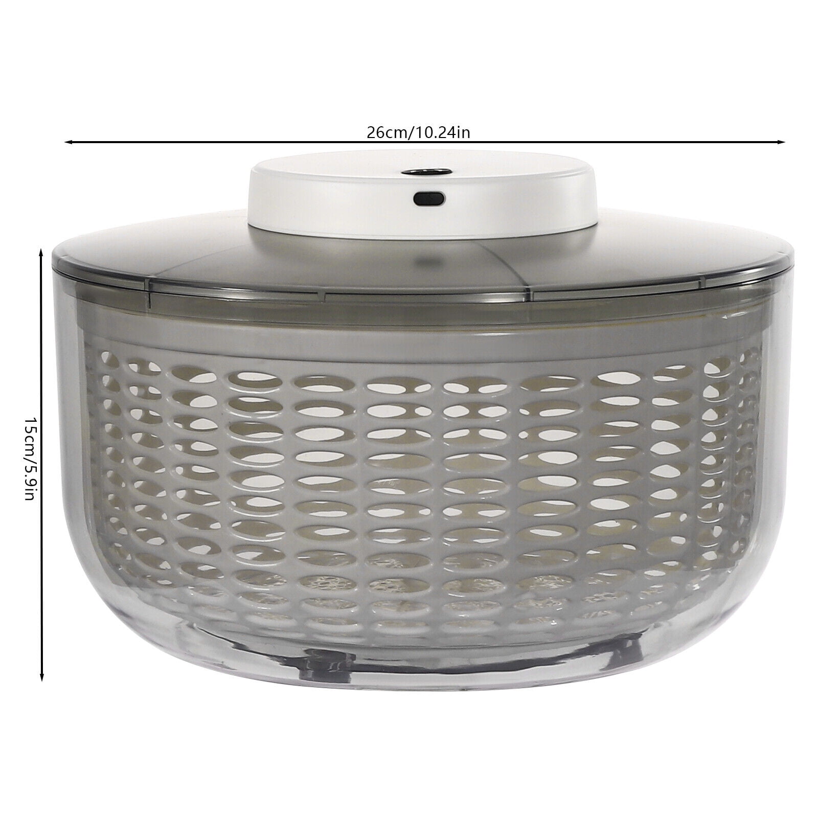 Electric Salad Spinner, 6L Vegetable Dryer with USB Charging, One-Touch Electric Lettuce Dryer for Kitchen, Salad Greens Herbs – BPA-Free, Gray