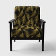 thumbnail image 3 of Designart "Golden Tropical Leaves Pattern" Upholstered Modern Accent Chair - Arm Chair, 3 of 5