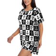 thumbnail image 2 of Fotbe Nautical Anchors1 Print Pajama Set for Women 2 Piece Loungewear Short Sleeve Tops and Shorts Set Soft Sleepwear-3X-Large, 2 of 7