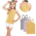 thumbnail image 2 of GERsome 3 Pack Girls Tank Tops Toddler Kids Cotton Undershirts Sleeveless Summer T Shirts Soft Round Neck Tank Tops, Sizes 4-5 Years, 2 of 9