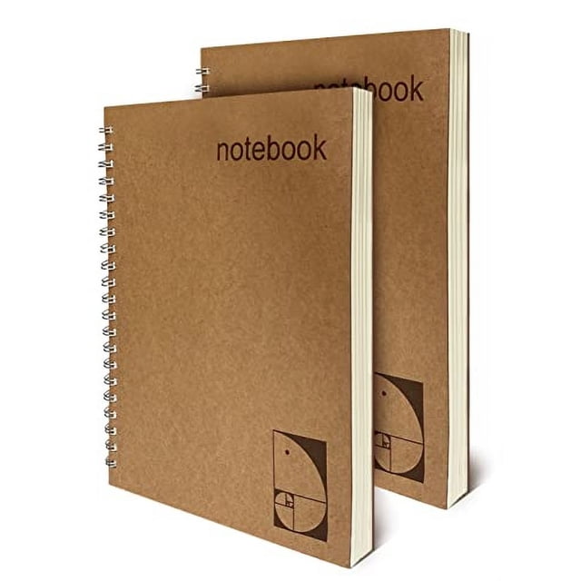 Set 2 Cuadernos grandes A4 tapa dura - Amplios, 200 pág rayadas - Recargas 8x11 tinta 100gsm - Cuad. empresarial espiral hombres y mujeres - Le vent