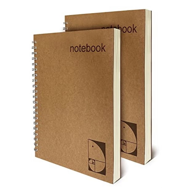 Set 2 Cuadernos grandes A4 tapa dura - Amplios, 200 pág rayadas - Recargas 8x11 tinta 100gsm - Cuad. empresarial espiral hombres y mujeres - Le vent