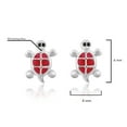 thumbnail image 2 of AeraVida Everyday Ocean Mini Turtles Red Enamel Animals Sterling Silver Stud Earrings, 2 of 4
