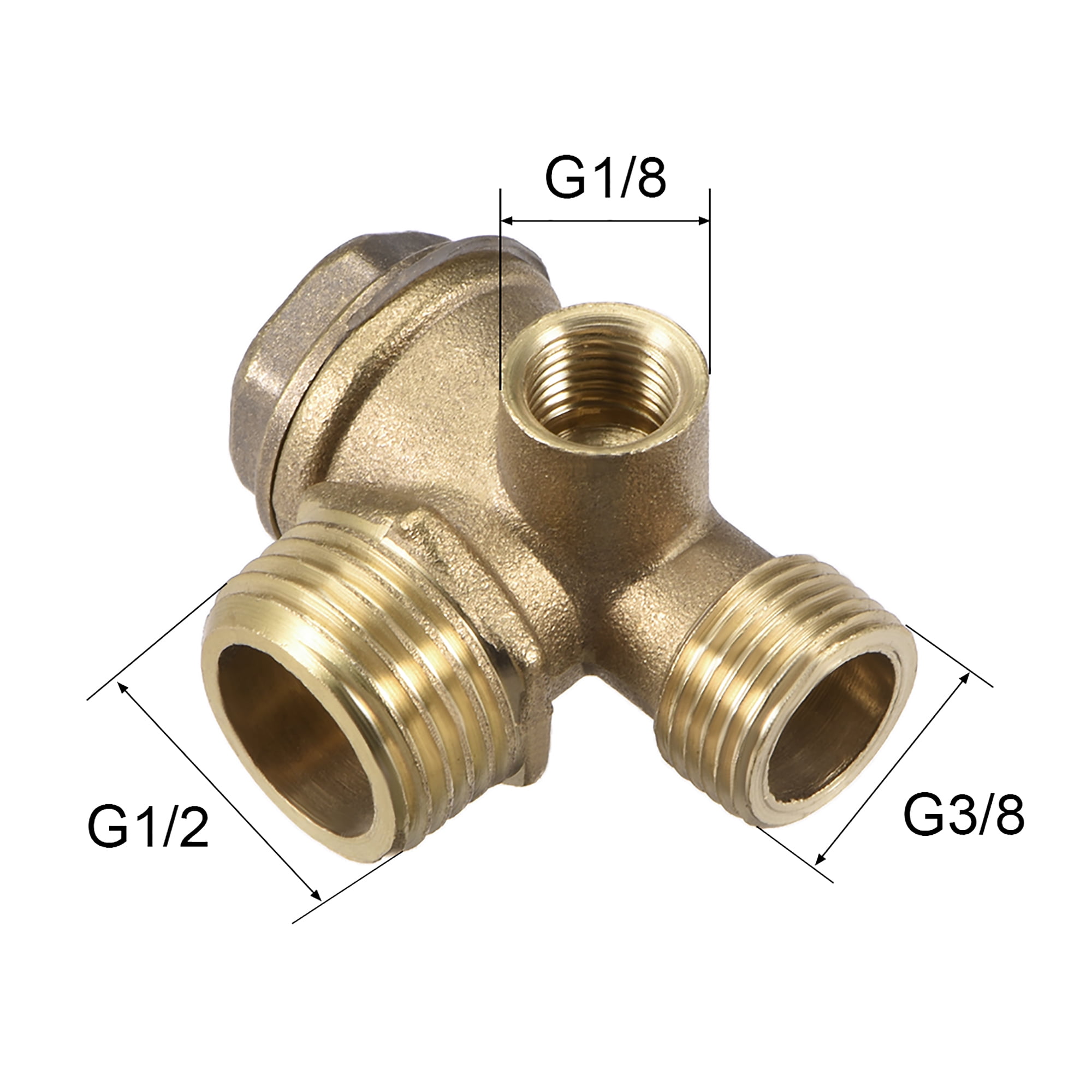 Air Compressor Check Valve 90 Degree Male Threaded Brass Connector G3/8" x G1/4" 