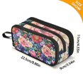 thumbnail image 4 of FORMRS Pencil Case with 3 Compartments Zipper Pouch, Elementary School Level and up, Vibrant Pink Floral Pattern, 4 of 8