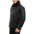 thumbnail image 6 of Reed Men's Smooth Lamb Touch Faux Leather Detachable Fur Collar Classic Jacket (5X, Black), 6 of 7