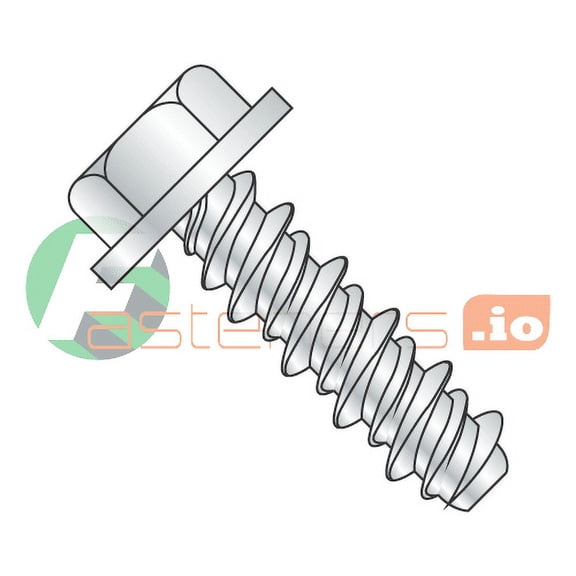 5/16" (#14 Head) x 3/4" High Low Style Self Tapping Screws / Unslotted / Hex Washer Head / Steel / Zinc (Quantity: 1,250 pcs)