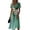 Green C, variant on Women's Color Casual Fashion Short Sleeved V-neck Dress Black L