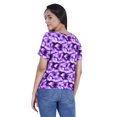 thumbnail image 4 of Moomaya Hauts Imprimés Tie Dye pour Femmes T-shirts Décontractés à Manches Mi-Longues Col Rond, 4 of 6