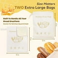 thumbnail image 2 of Wide Zipper Access Cotton & Beeswax Bread Bags, 17*13In Reusable 100% Organic Cotton Food Storage Bags to Keep Bread Fresh and Crusty, Eco-Friendly, 2 of 9