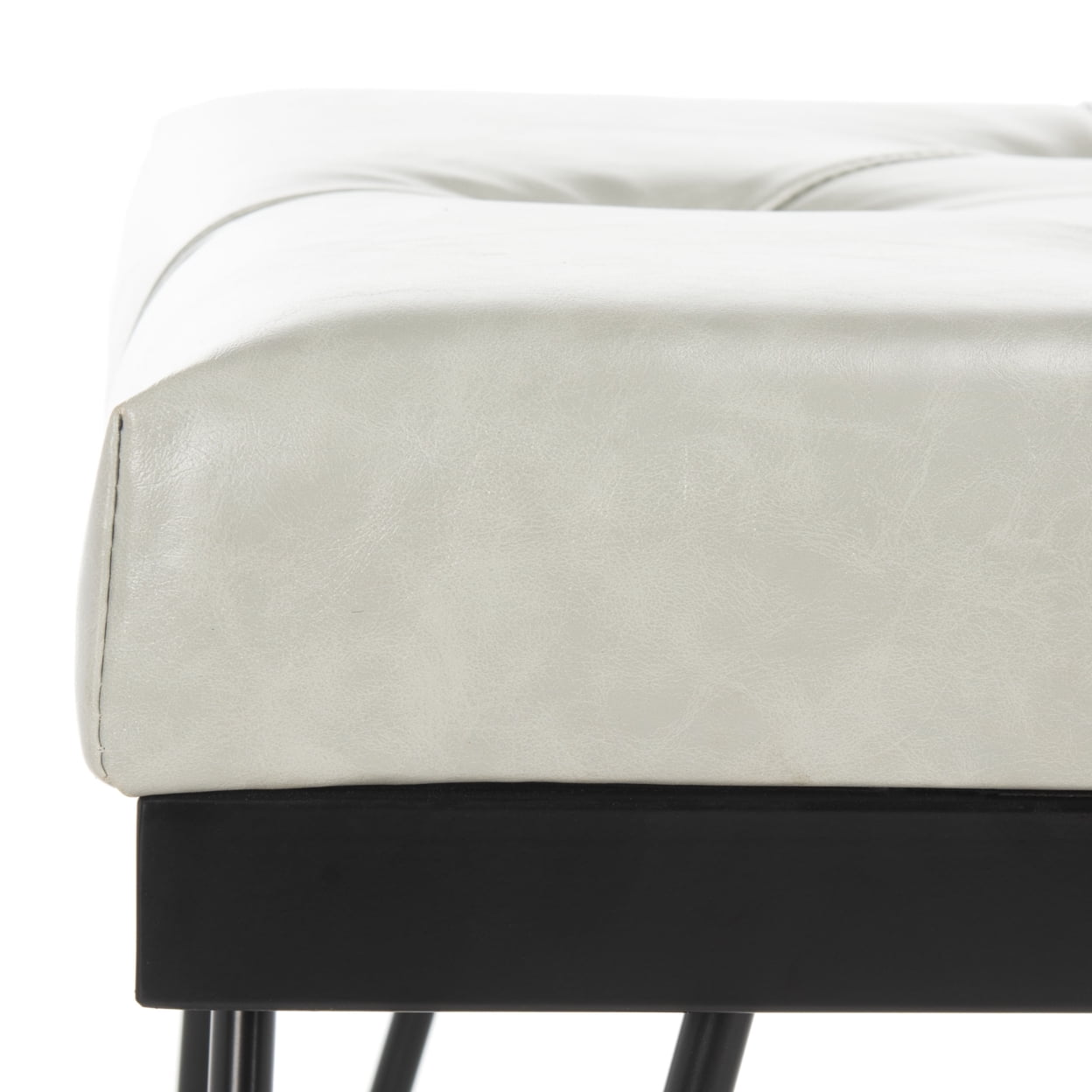 SAFAVIEH Marcella Contemporary Mid-Century Tufted Bench, Grey/Black