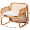 thumbnail image 2 of Pemberly Row Natural Rattan Armchair with Woven Panels and Removable Cushion, 2 of 9