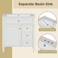thumbnail image 5 of Bathroom Vanity with Sink 30 Inch, Bathroom Storage Cabinet With 3 Drawers, Cabinet Door Organizer & Adjustable Shelf, White, 5 of 7