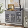 thumbnail image 2 of TMS Conlee Vintage 47" Sideboard/Buffet with Glass Doors, Charcoal Gray, 2 of 3