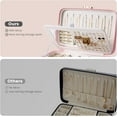 thumbnail image 4 of Lolalet 2 Layer Jewelry Box for Teen Girls & Young Women, Jewelry Organizer Case with Round Clasp and Mirror for Earrings Rings Necklaces Storage, Gift Idea -Pink, 4 of 6