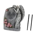 thumbnail image 4 of Estatua de jardín Solar, escultura decorativa, estatuilla de Ángel, decoración de tumba de cementerio de resina, estatuilla para exteriores, luz para Gris, 4 of 8