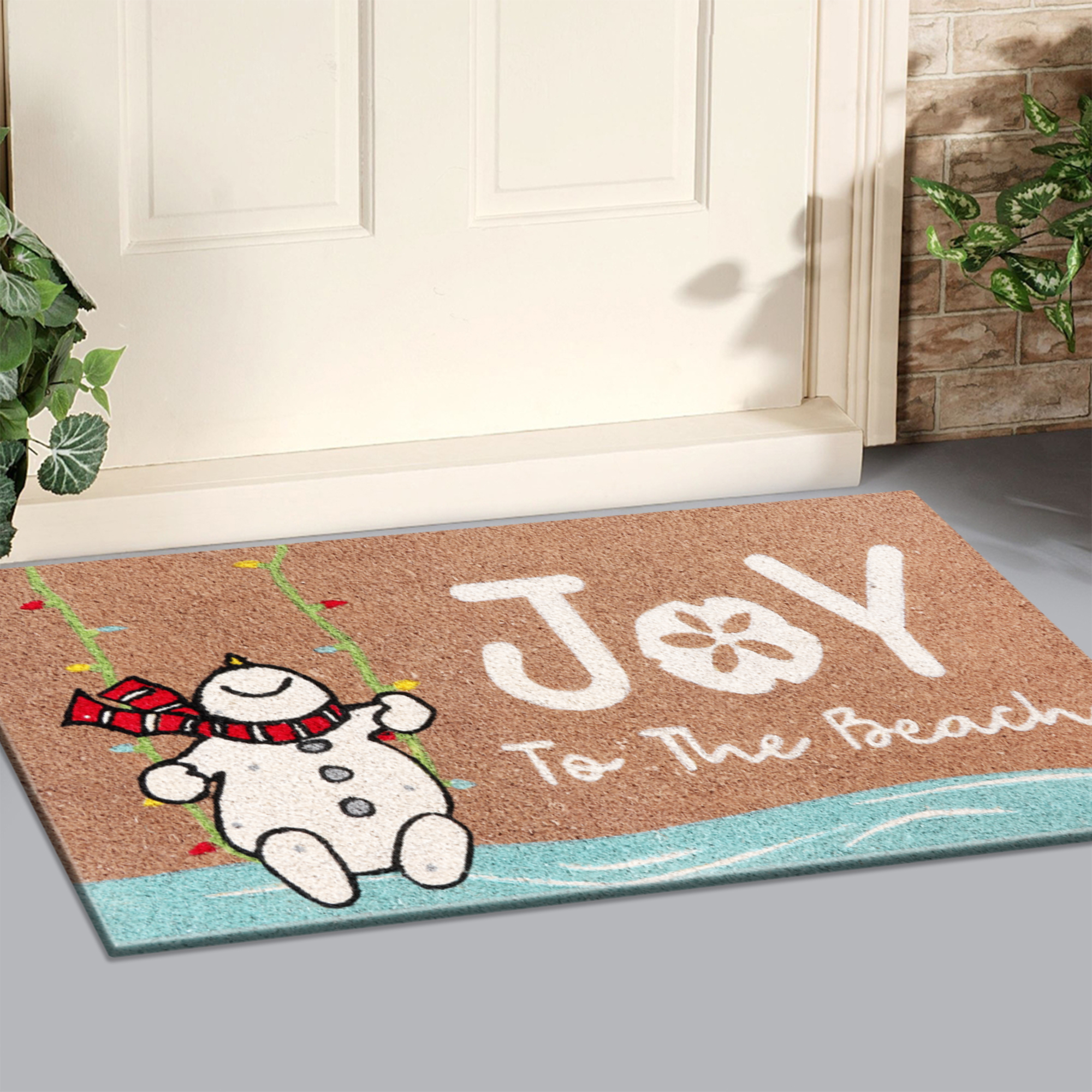 A1HC Natural Coco Coir Door Mat with Heavy Duty Non-Slip PVC Backing - 18" x 30" - Easy to Clean, Pet Friendly Outdoor Welcome Mat for Home