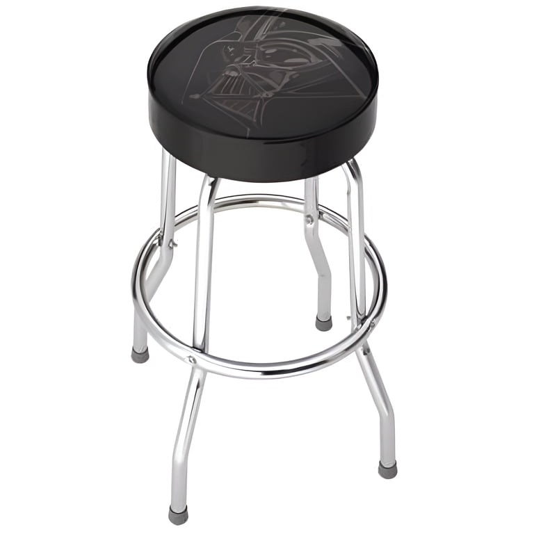 Plasticolor Darth Vader Garage Stool, Black, Gray, Chrome
