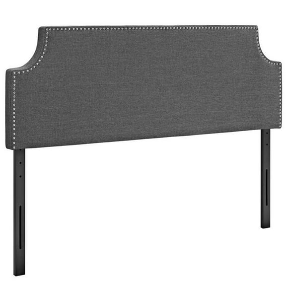 Pemberly Row Modern Fabric Upholstered King Headboard in Gray