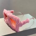 thumbnail image 2 of Trendy Oversized Plush Sunglasses Winter Shades for Women Soft Fluffy Square Frame Sun Glasses Novelty Party Cosplay Glasses, 2 of 5