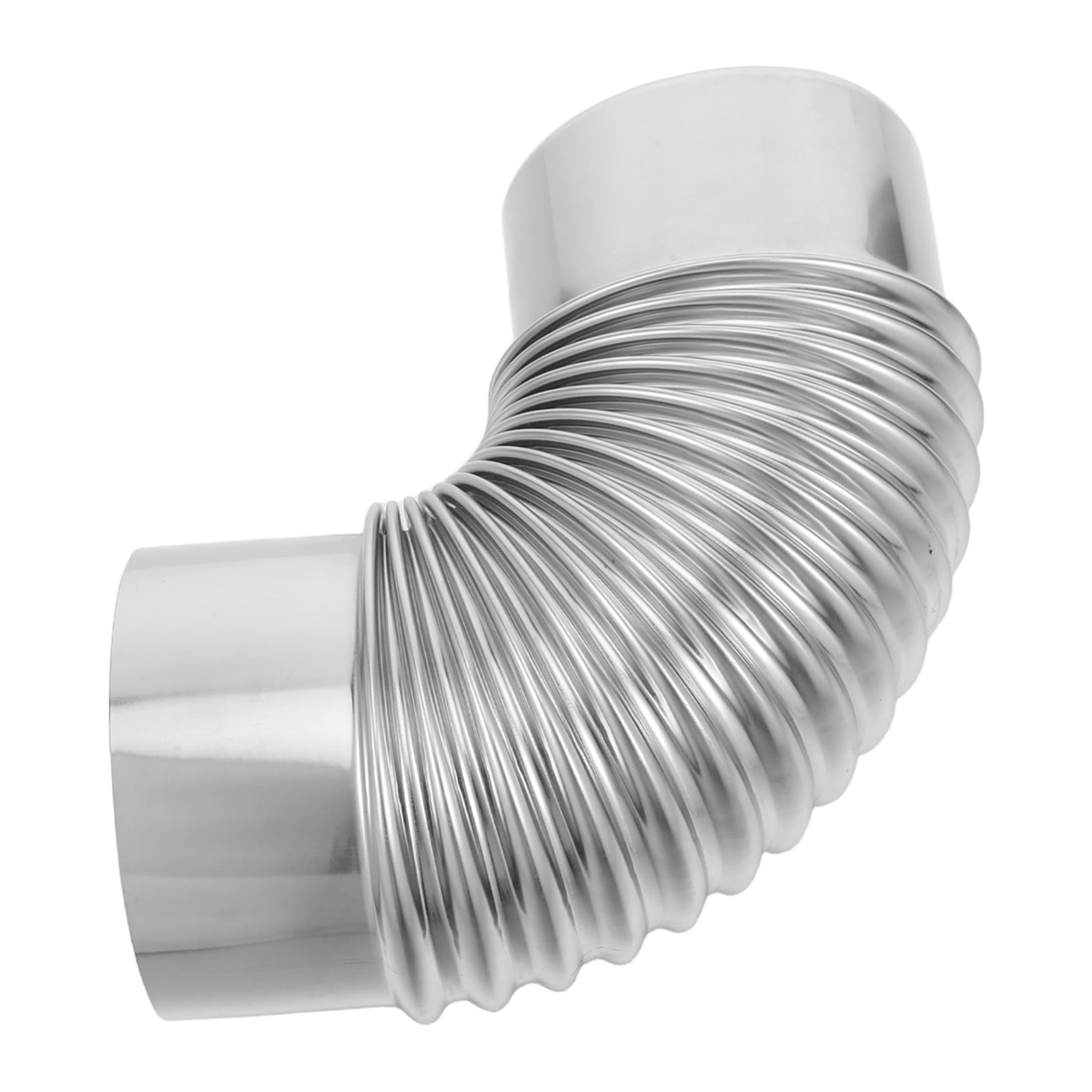OUNONA Leakproof Stainless Steel Stove Pipe Elbow with Welded Vent Connector for Home Fireplace and Ductwork