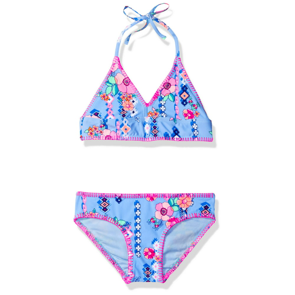 Girs Swimwear Bikini Set Stitched Floral Print 16 - Walmart.com ...