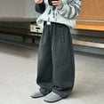 thumbnail image 3 of Kiijoy Big Girls Wide Leg Sweatpants High Waisted Loose Fit Casual Pants, Sizes 8-10, 3 of 3