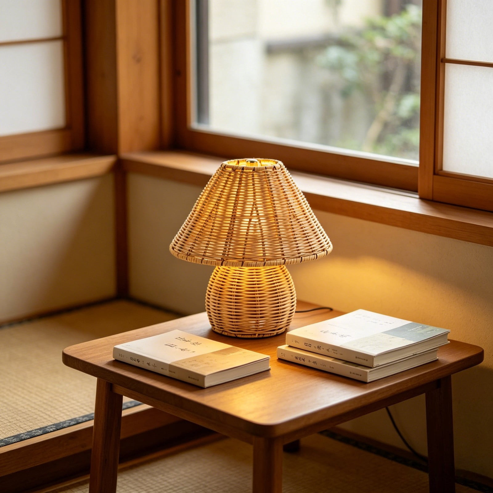 9-Inch USB Rechargeable Rattan Table Lamp, Portable Indoor Outdoor Ambiance Light, Garden Patio Decor Light, New Home Gift