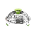 thumbnail image 5 of Rejilla de acero inoxidable para cocinar al vapor, pequeña vaporera doméstica, placa de vapor plegable para cocinar al vapor verduras con agua y placa de drenaje para frutas, 5 of 5