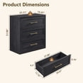 thumbnail image 6 of IFMUST Modern Nightstand, 18" Arched Panel 3 Drawers Wood Side Table with Charging Station, Wood Square Bedside End Table for Bedroom Living Room, Black, 6 of 6