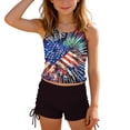 thumbnail image 3 of Odeerbi Niñas Día de La Independencia Traje de Baño de 2 Piezas Patriotic Tank Top Con Sostén Pad & Boyshort Bottom Baño Seco Rápido, 3 of 9
