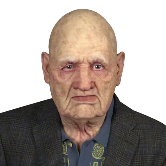 SUNSIOM Old Man Woman Mask, Realistic Halloween Human Wrinkle Face Mask