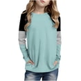 thumbnail image 2 of Enfants T-Shirt pour Enfants T-Shirts à Manches Longues T-Shirts à Col Rond Hauts d'Automne Tees T-Shirt en Coton Chemises d'Uniforme pour Filles 9-10 Ans, 2 of 5