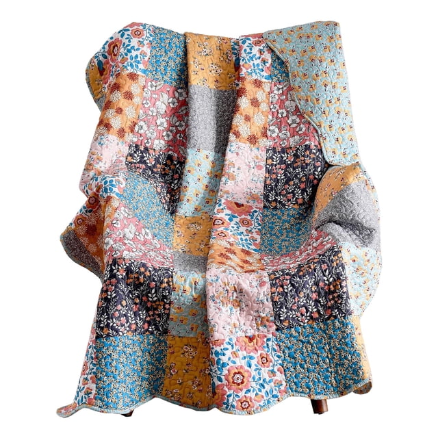 Manta Benzara Turin de 152 cm de microfibra con estampado floral