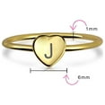 thumbnail image 4 of Bling Jewelry Womens Tiny Minimalist Silver Ring Heart Shape Initial Monogram Gold Plated Sterling, 4 of 5