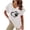 White, variant on Fesfesfes T Shirts Women V-neck Print T- Fashion Comfortable Female Blouses Tops Womens Shirt L(US:8)