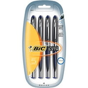 BIC Triumph 537R Roller Pen, 0.7mm, Blue, 4-Pack