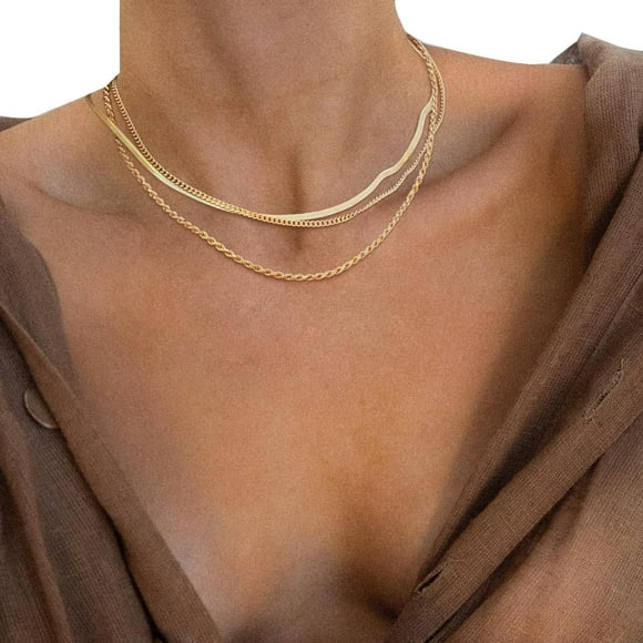 Hearth & Gear Necklace For Women Gold Necklace Gold Plated Gold Chain Choker Necklaces Layered Necklaces round Pendant Necklace for Women Long Necklace Set Chain Men Womens Necklaces Long Pearl