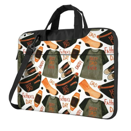 Men S And Women S Universal Ultra-Thin Portable Shoulder Strap Notebook Bag Student Leisure Travel Business Large Capacity Bag 13 inch Watercolor Pattern Dad T Shirt Socks
