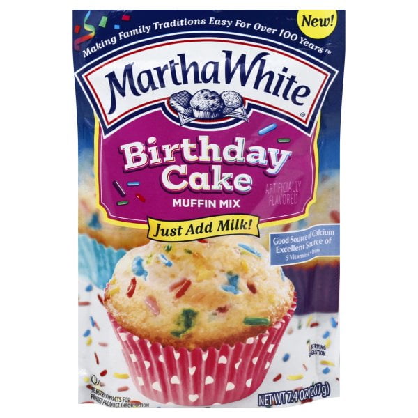 Martha White Birthday Cake Muffin Mix, 7.4 ounces