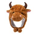 thumbnail image 4 of Cute Cow Beanie Costume Fashion Fancy Dress Animal Winter Hat Bull Cattle para Party Photo Prop Accesorios eres Hombres Cosplay Marrón Macarena Gorro de felpa novedoso, 4 of 5
