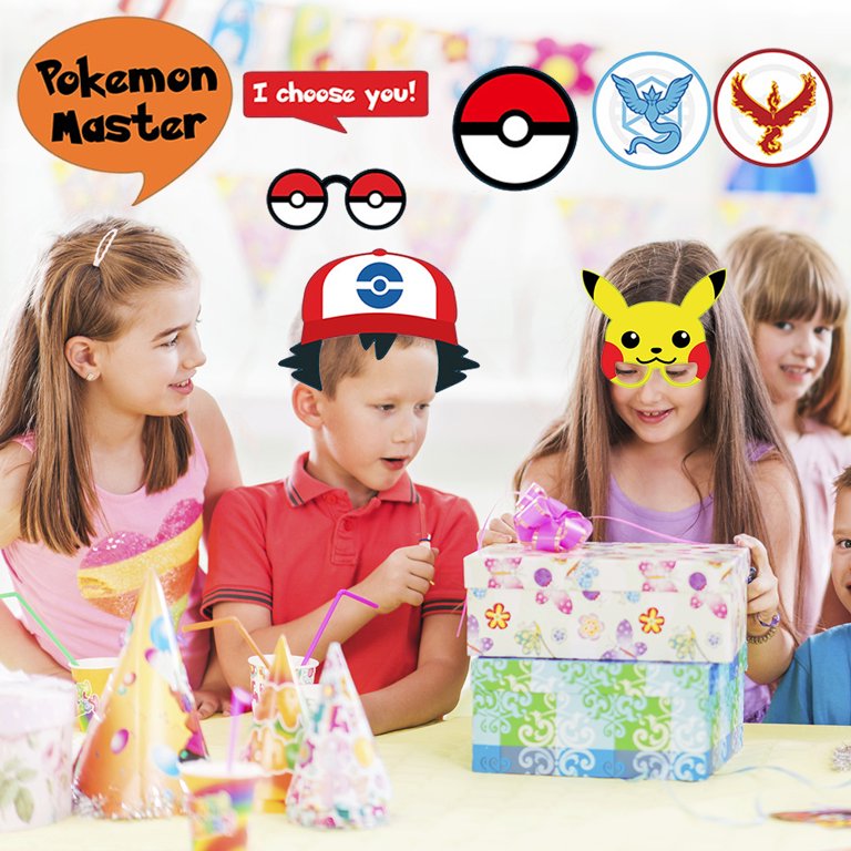 8Pcs/Pack Pokemon Birthday Party Decorations Pikachu Theme Drinking Straws  for Kids Baby Shower Cartoon Party Supplies Gift Toys