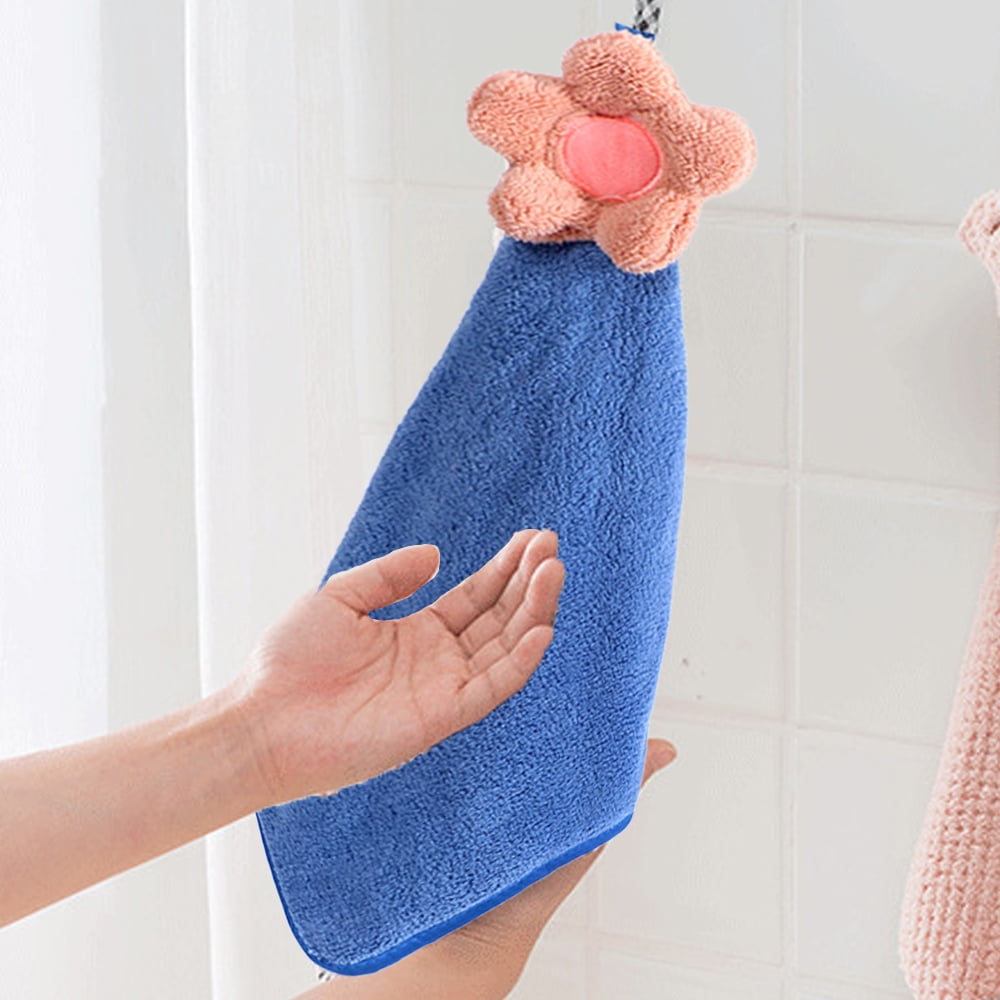 Cfxnmzgr Towel Hand Towel with Hanging Loop Kitchen Hand Towels with Hanging Loop Kids Towels Hand Kitchen Soft and Skin Friendly Super Absorbent