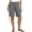 Dark Gray, variant on Womens Linen Blend Drawstring Elastic Waist Bermuda Shorts with Patch Pockets Casual Summer Mid Thigh Shorts