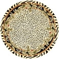 thumbnail image 1 of Unique Loom Wildlife Cheetah Border Design Rug 4' x 4' Round Ivory/Black, 1 of 1